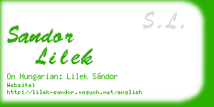 sandor lilek business card